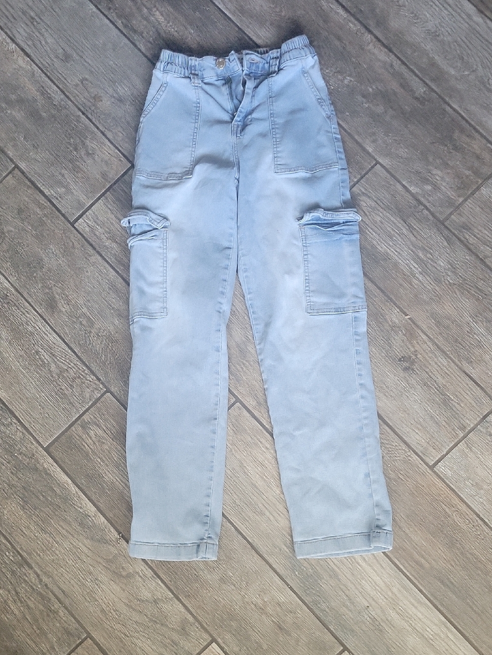 GOGO Light Blue High-Rise Women's Cargo Jeans